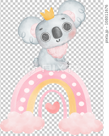 Adorable Baby Koala for Baby Shower and Nursery - Watercolor Art 108011676