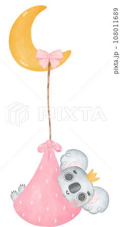 Adorable Baby Koala for Baby Shower and Nursery - Watercolor Art 108011689