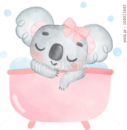 Adorable Baby Koala for Baby Shower and Nursery - Watercolor Art 108011692