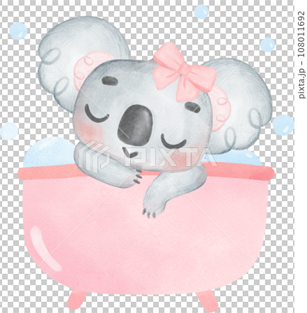 Adorable Baby Koala for Baby Shower and Nursery - Watercolor Art 108011692