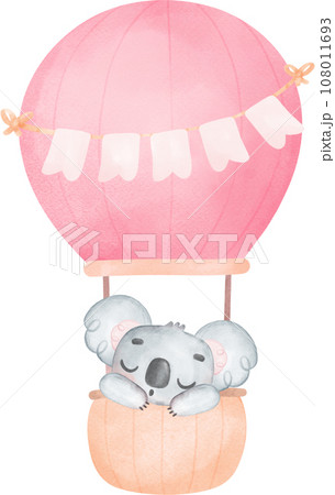 Adorable Baby Koala for Baby Shower and Nursery - Watercolor Art 108011693