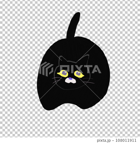 ずんぐりむっくりした黒猫 108011911