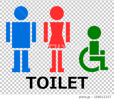 Signboard illustration displaying information about the men's restroom and women's makeup room Signboard illustration displaying information about the men's restroom and women's makeup room 108012257