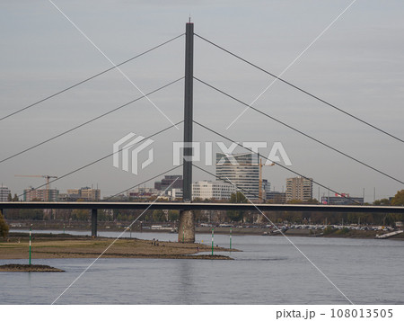 the city of Dusseldorf at the rhine river the city of Dusseldorf at the rhine river 108013505