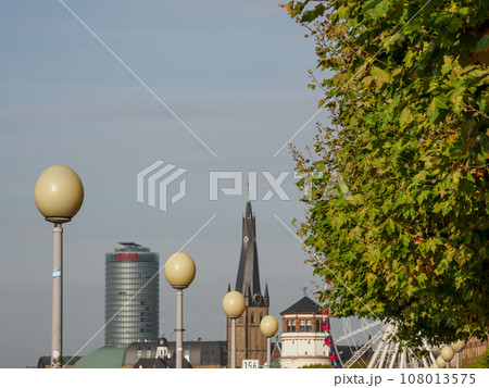 the city of Dusseldorf at the rhine river 108013575