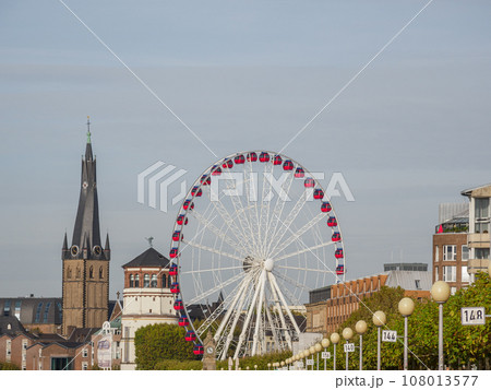 the city of Dusseldorf at the rhine river the city of Dusseldorf at the rhine river 108013577