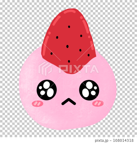 Cute Strawberry Daifuku Mochi Character Mascot Kawaii Cartoon illustration 108014318