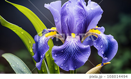 ダッチアイリス 花 青紫 背景素材 ダッチアイリス 花 青紫 背景素材 108014494
