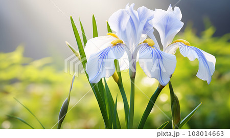 ダッチアイリス 花 白色 背景素材 ダッチアイリス 花 白色 背景素材 108014663
