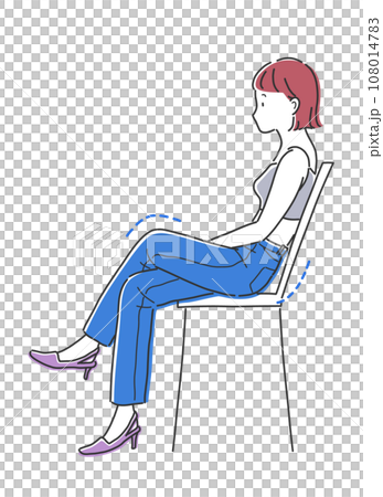 盤腿坐在椅子上的女人插畫素材 盤腿坐在椅子上的女人插畫素材 108014783