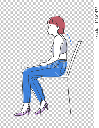 姿勢不良的女人的插圖素材 108014784