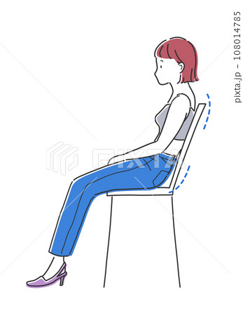 仙骨座りの女性のイラスト素材 仙骨座りの女性のイラスト素材 108014785