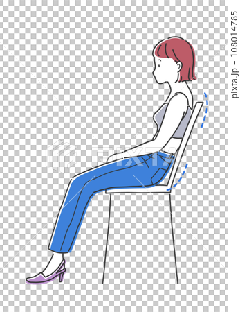 仙骨座りの女性のイラスト素材 仙骨座りの女性のイラスト素材 108014785
