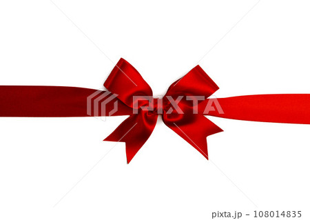 Shiny red satin ribbon bow Shiny red satin ribbon bow 108014835