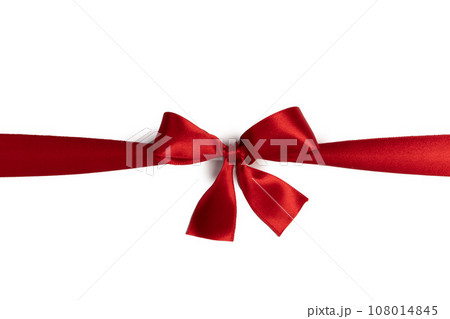 Shiny red satin ribbon bow Shiny red satin ribbon bow 108014845