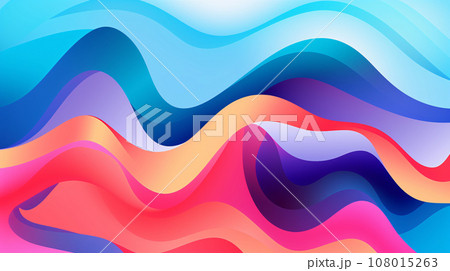 colorful wallpaper wavy background generative ai 108015263