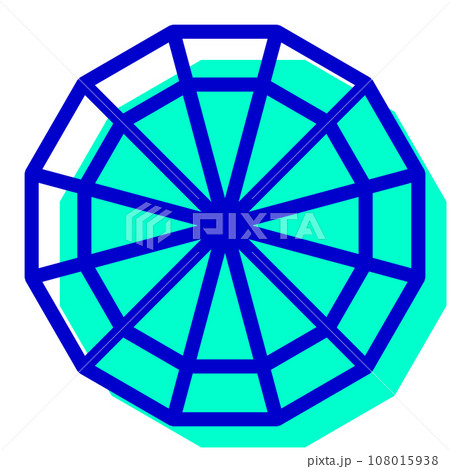 十二、12分割、丸、円を表す2色スタイルのアイコン 108015938