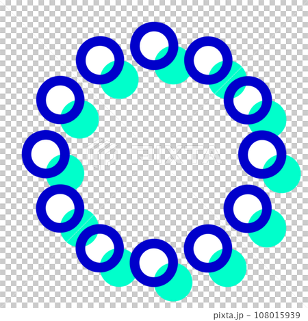十二、12個、丸、円を表す2色スタイルのアイコン 108015939