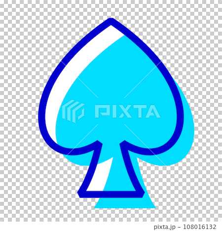 Two-color style icon representing playing cards, spades 108016132