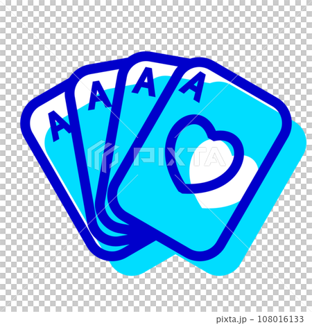 Two color style icon representing playing cards, ace 108016133