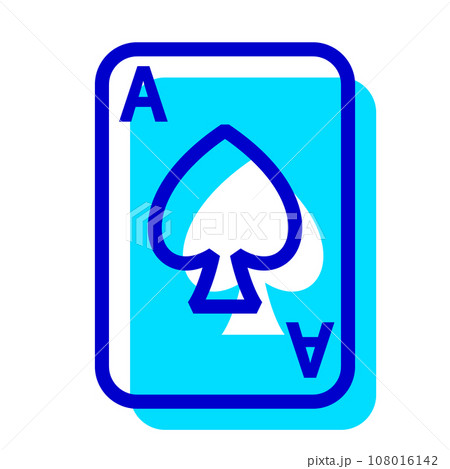 トランプ、エース、スペードを表す2色スタイルのアイコン トランプ、エース、スペードを表す2色スタイルのアイコン 108016142