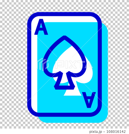 トランプ、エース、スペードを表す2色スタイルのアイコン トランプ、エース、スペードを表す2色スタイルのアイコン 108016142