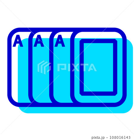 トランプ、エースを表す2色スタイルのアイコン 108016143