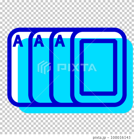 Two color style icon representing playing cards, ace 108016143