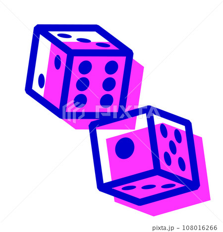 サイコロ、2個を表す2色スタイルのアイコン サイコロ、2個を表す2色スタイルのアイコン 108016266