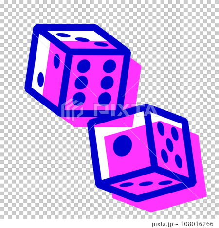 サイコロ、2個を表す2色スタイルのアイコン サイコロ、2個を表す2色スタイルのアイコン 108016266