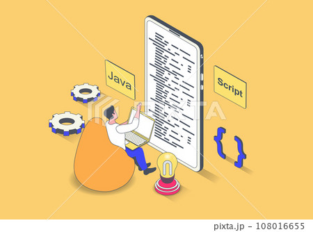 Programming and development concept in 3d...のイラスト素材 [108016655] - PIXTA