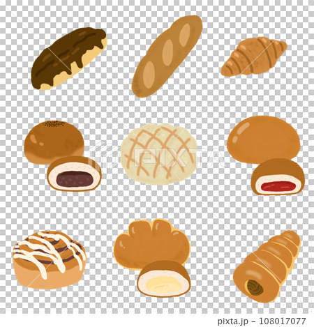 Illustration of various breads Illustration of various breads 108017077