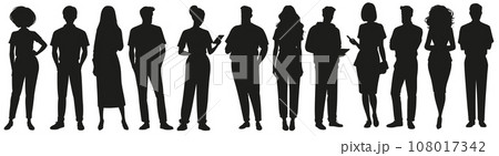 Corporate Silhouettes: Diverse Business Poses 108017342