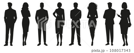 Corporate Silhouettes: Diverse Business Poses Corporate Silhouettes: Diverse Business Poses 108017343