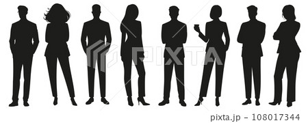 Corporate Silhouettes: Diverse Business Poses 108017344