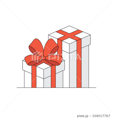 Gift box flat line icon. Vector illustration 108017767