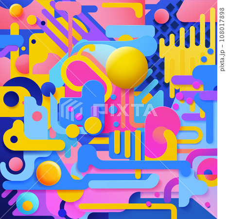 Bright Colorful Abstract Shapes Background Pattern Bright Colorful Abstract Shapes Background Pattern 108017898