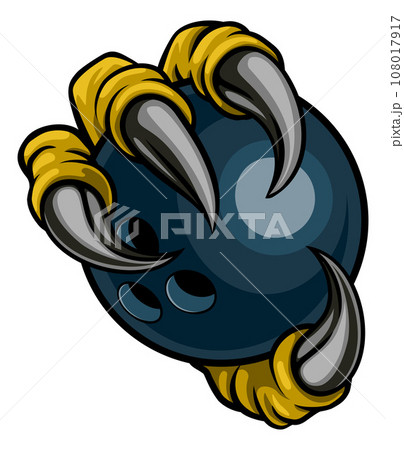Bowling Ball Eagle Claw Cartoon Monster Hand Bowling Ball Eagle Claw Cartoon Monster Hand 108017917