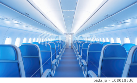 Modern Airplane seats in perspective. Transportation concept. 108018336