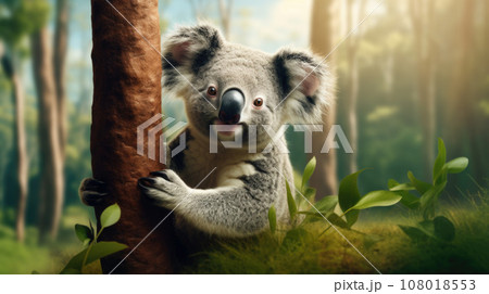 Koala on eucalyptus tree outdoor Koala on eucalyptus tree outdoor 108018553