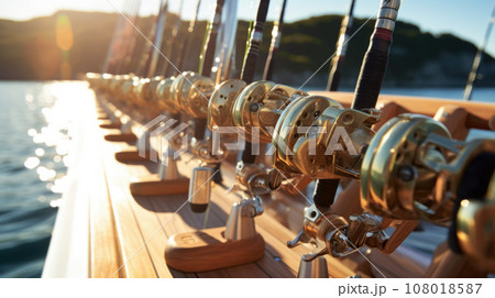 Fishing Trolling Boat Rods Rod Holder Stock Photo 1847974768