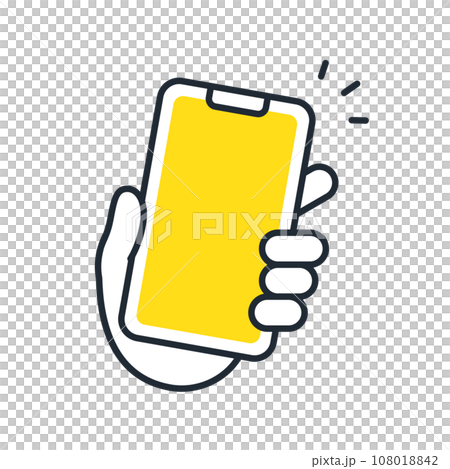 Simple vector icon illustration material of hand holding smartphone 108018842