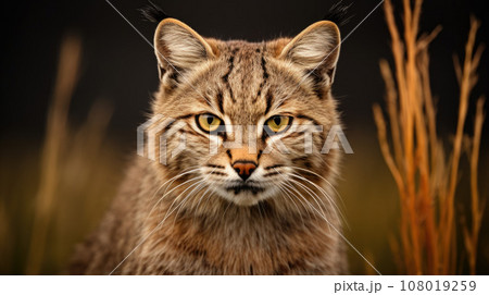 A pampas cat on a branch tree in Peruのイラスト素材 [108019259] - PIXTA