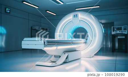MRI - Magnetic resonance imaging scan device in Hospital. Medical Equipment and Health Care MRI - Magnetic resonance imaging scan device in Hospital. Medical Equipment and Health Care 108019290