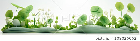 パステル調の植物たち(3D)横長 パステル調の植物たち(3D)横長 108020002