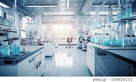 Modern laboratory. Interior of modern research laboratory. Science and technology theme Modern laboratory. Interior of modern research laboratory. Science and technology theme 108020111