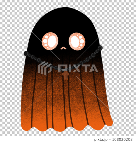 Cute Ghost With Wearing Cross And Rosary Cartoon illustration For Halloween Festival Decoration 108020208