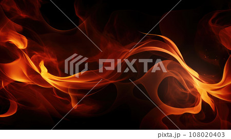 Fire flames on black background 108020403
