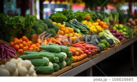 Fresh and organic vegetables at farmers market 108020665