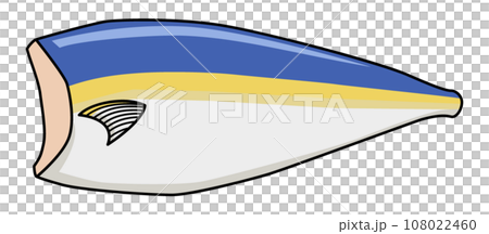 Simple illustration of yellowtail fillet Simple illustration of yellowtail fillet 108022460